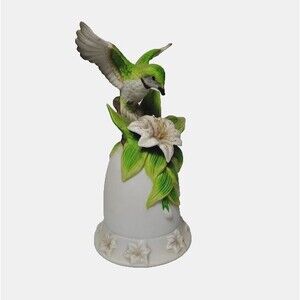 Seymour Mann Hummingbird Bell Ceramic Bell Pink Flower Bernini 5.75 In Tall